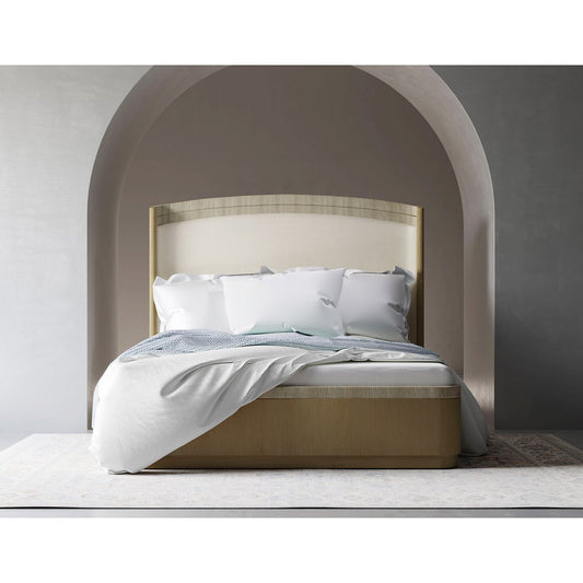 Lit king size en velours côtelé danois moderne et organique