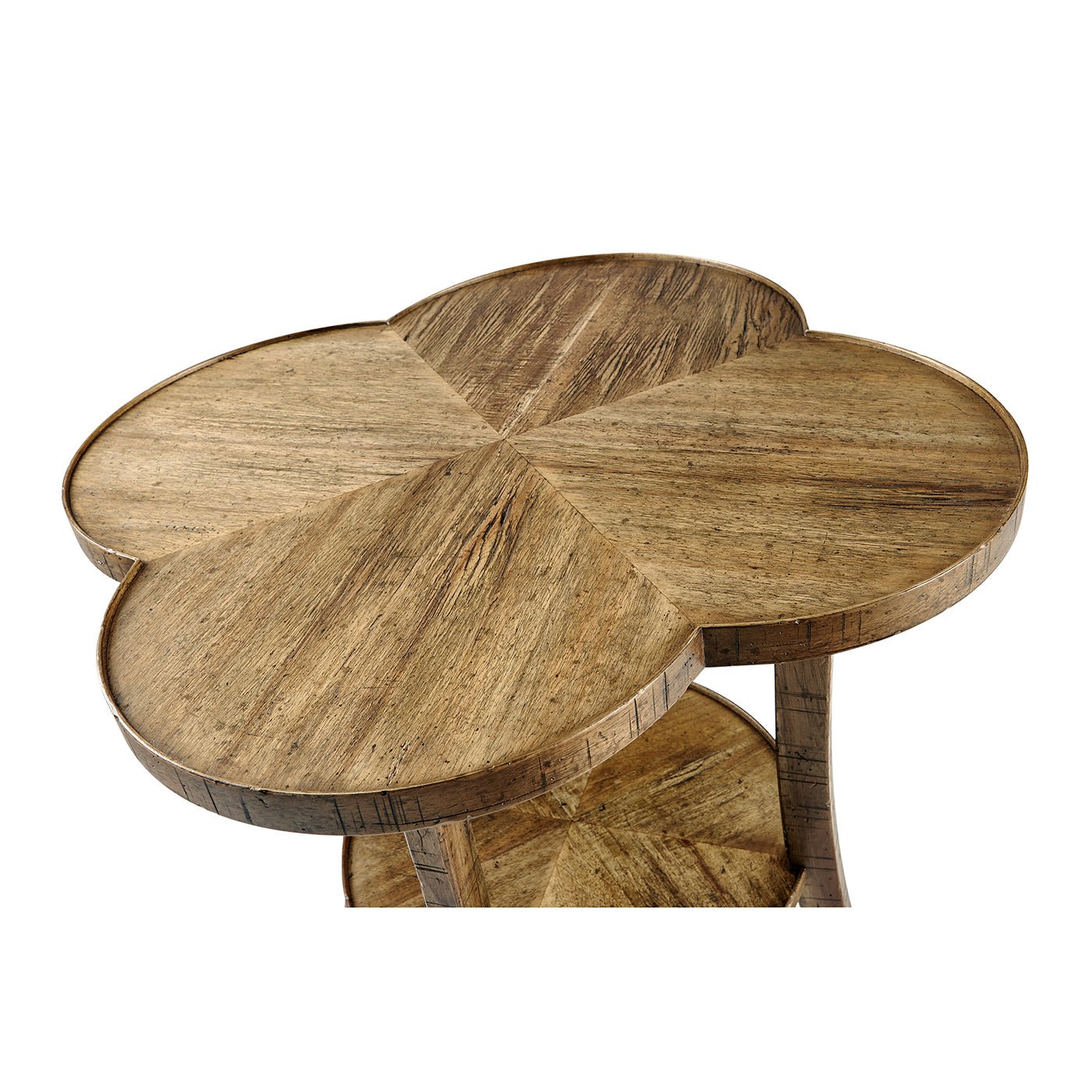 Quatrefoil French Country End Table - Medium Brown