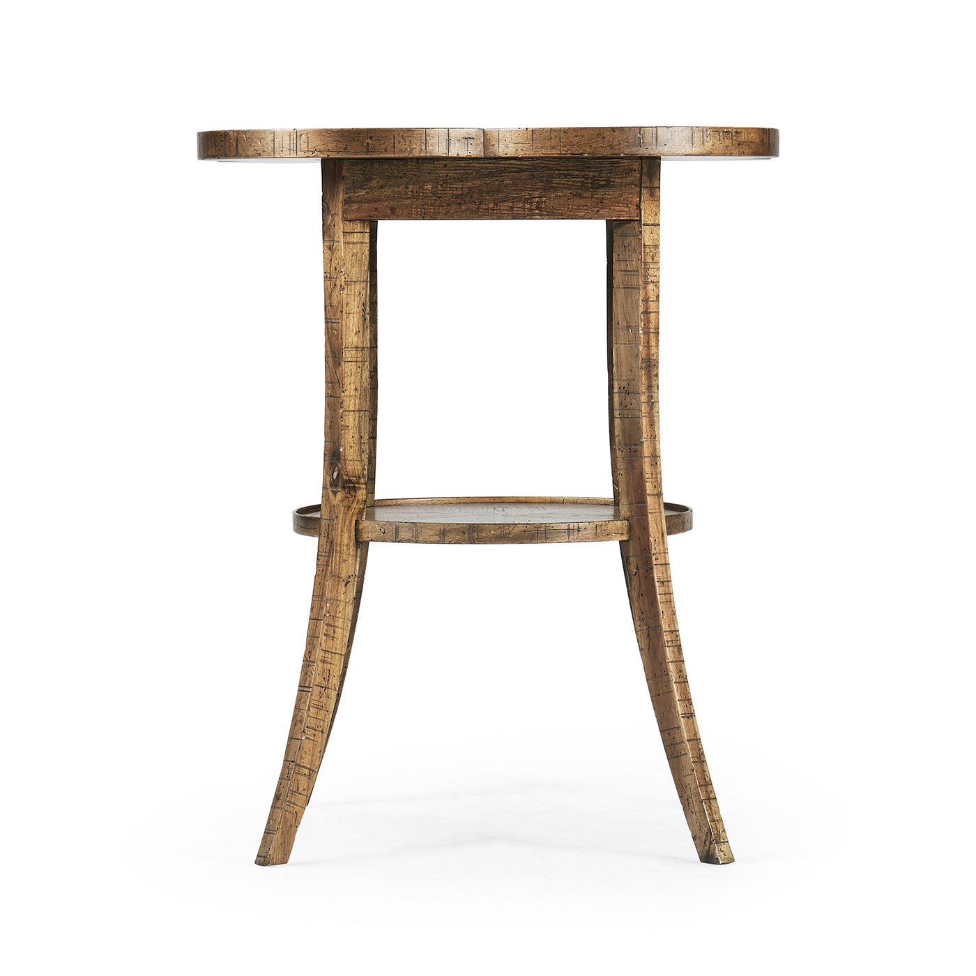 Quatrefoil French Country End Table - Medium Brown