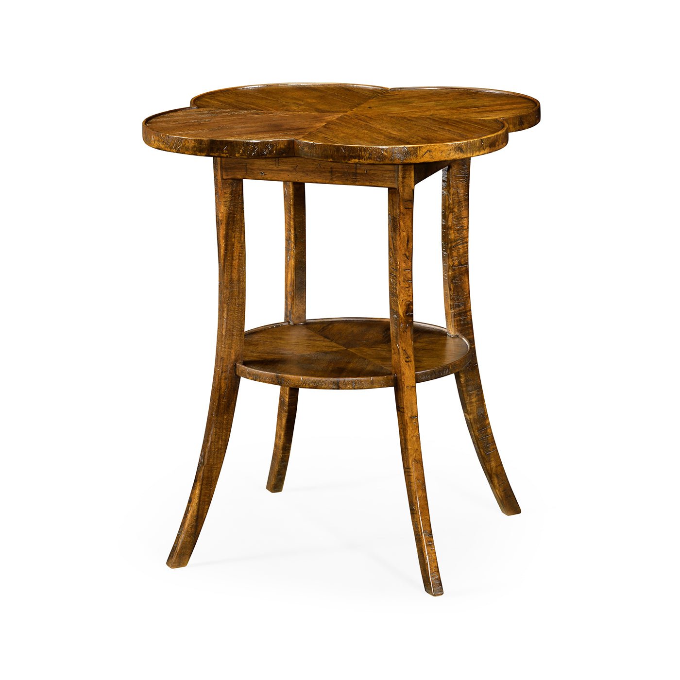 Quatrefoil French Country End Table - Walnut Finish