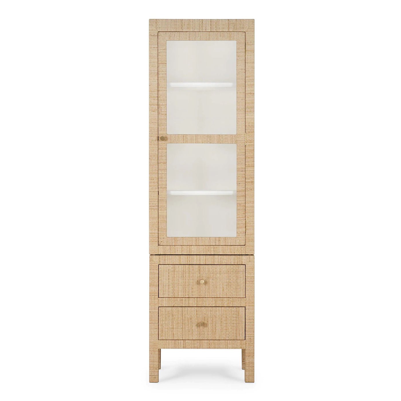 Armoire haute recouverte de rotin