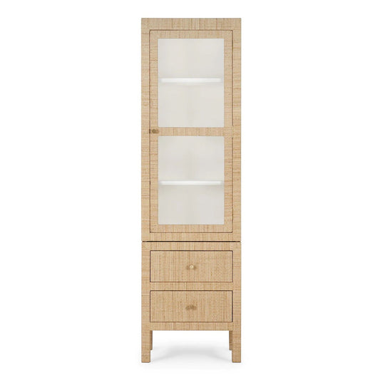 Armoire haute recouverte de rotin