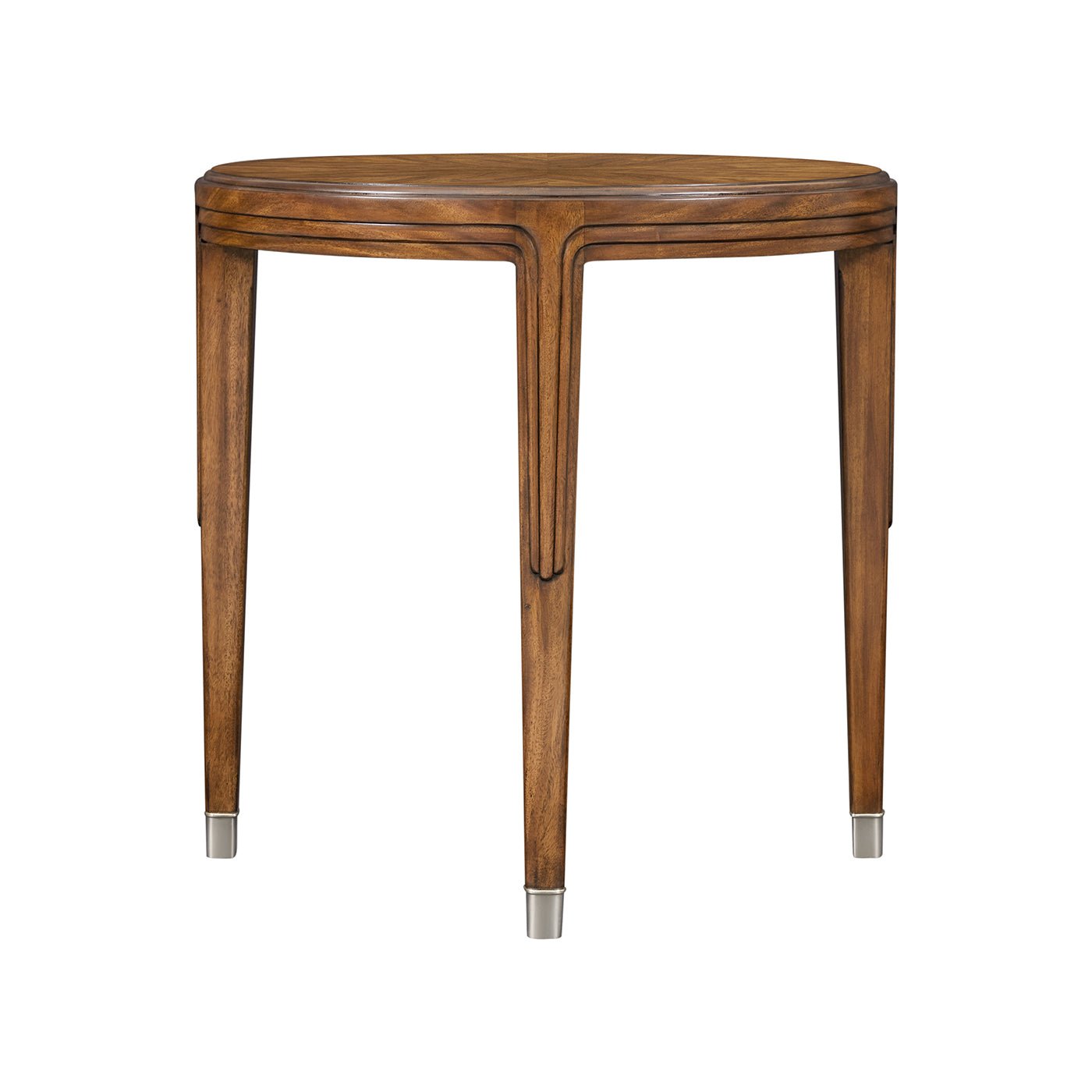 Table d'appoint ronde Art Déco en noyer