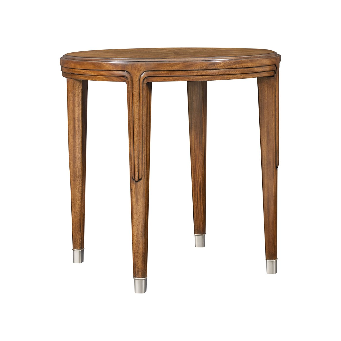 Table d'appoint ronde Art Déco en noyer