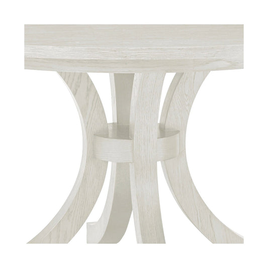 Table à manger ronde blanche de style côtier