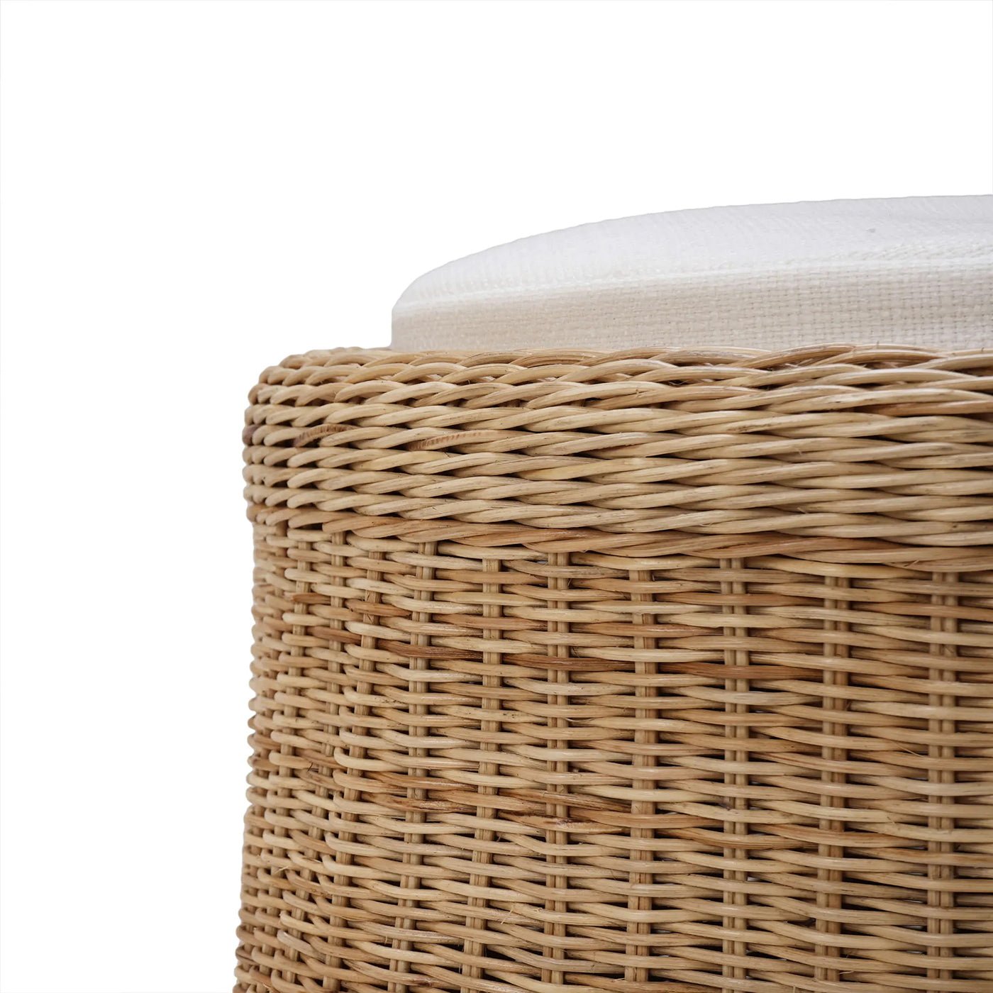 Petit pouf rond en rotin
