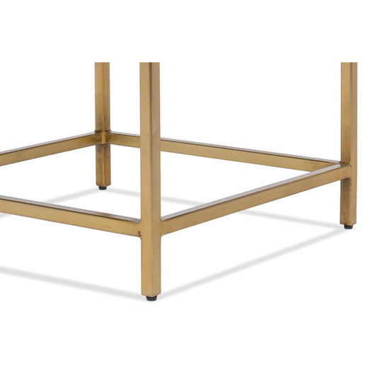 Table d'appoint carrée contemporaine - Finition laiton