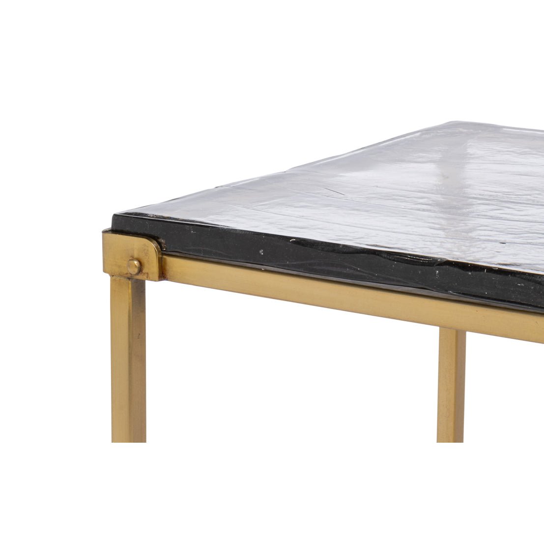 Table d'appoint carrée contemporaine - Finition laiton