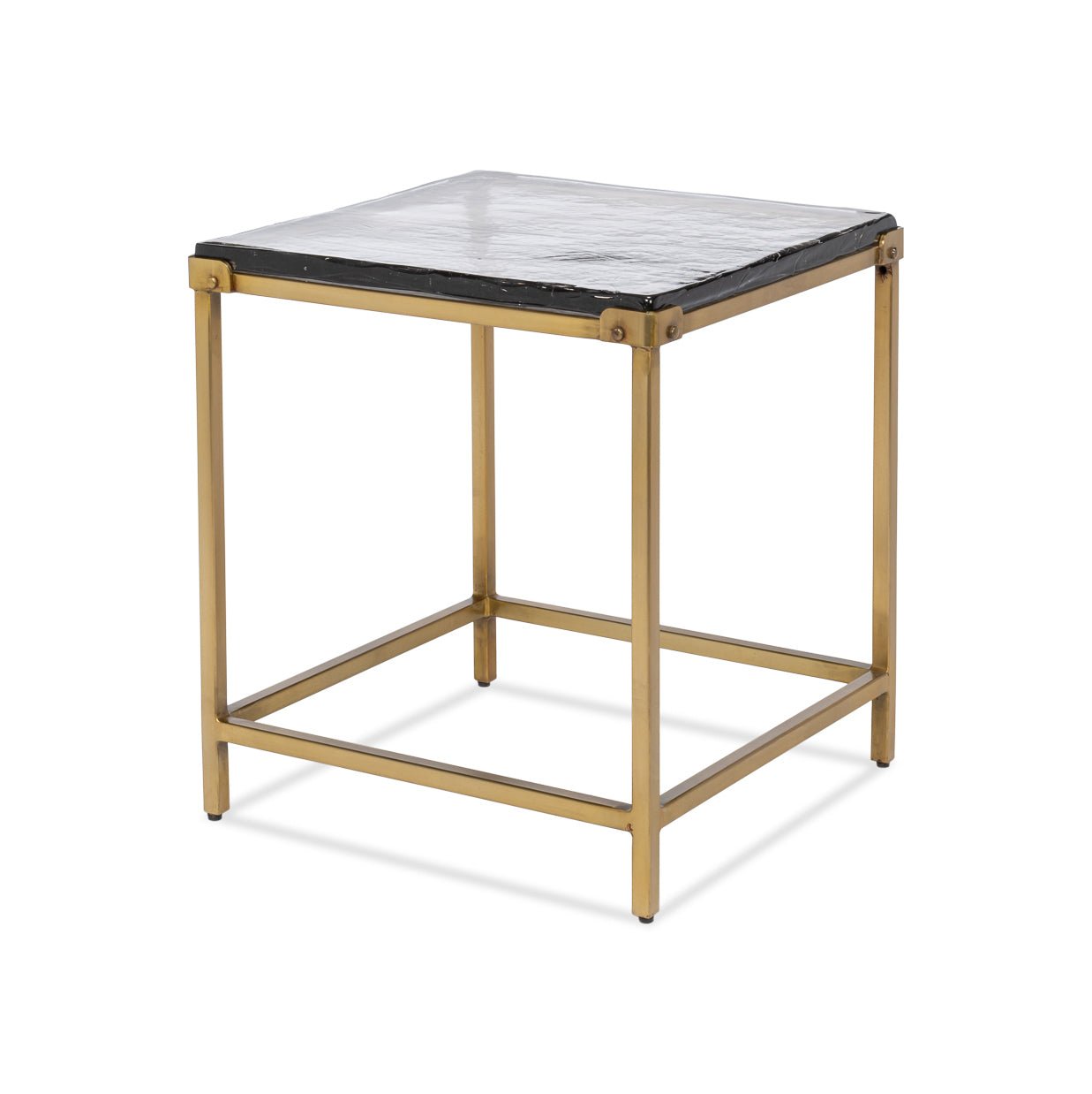 Table d'appoint carrée contemporaine - Finition laiton