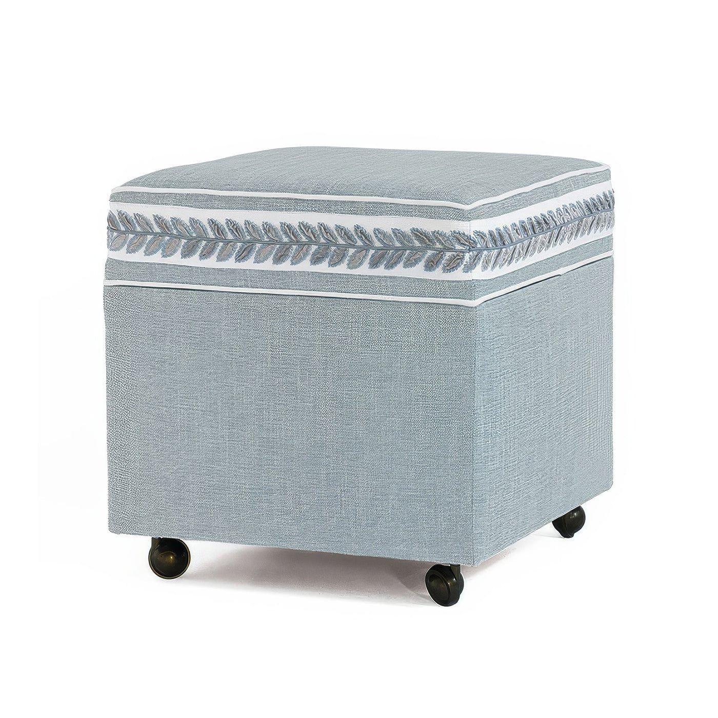 Ottoman Cube de Rangement - Bleu Ciel