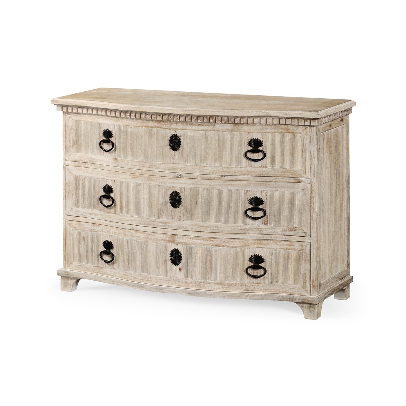 Swedish Bowfront Whitewash Dresser