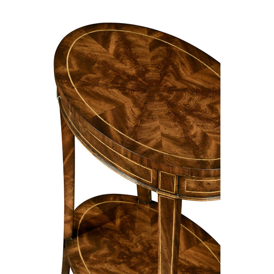 Table d'appoint ovale traditionnelle en acajou