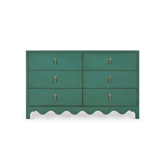 Commode vintage en saule vert