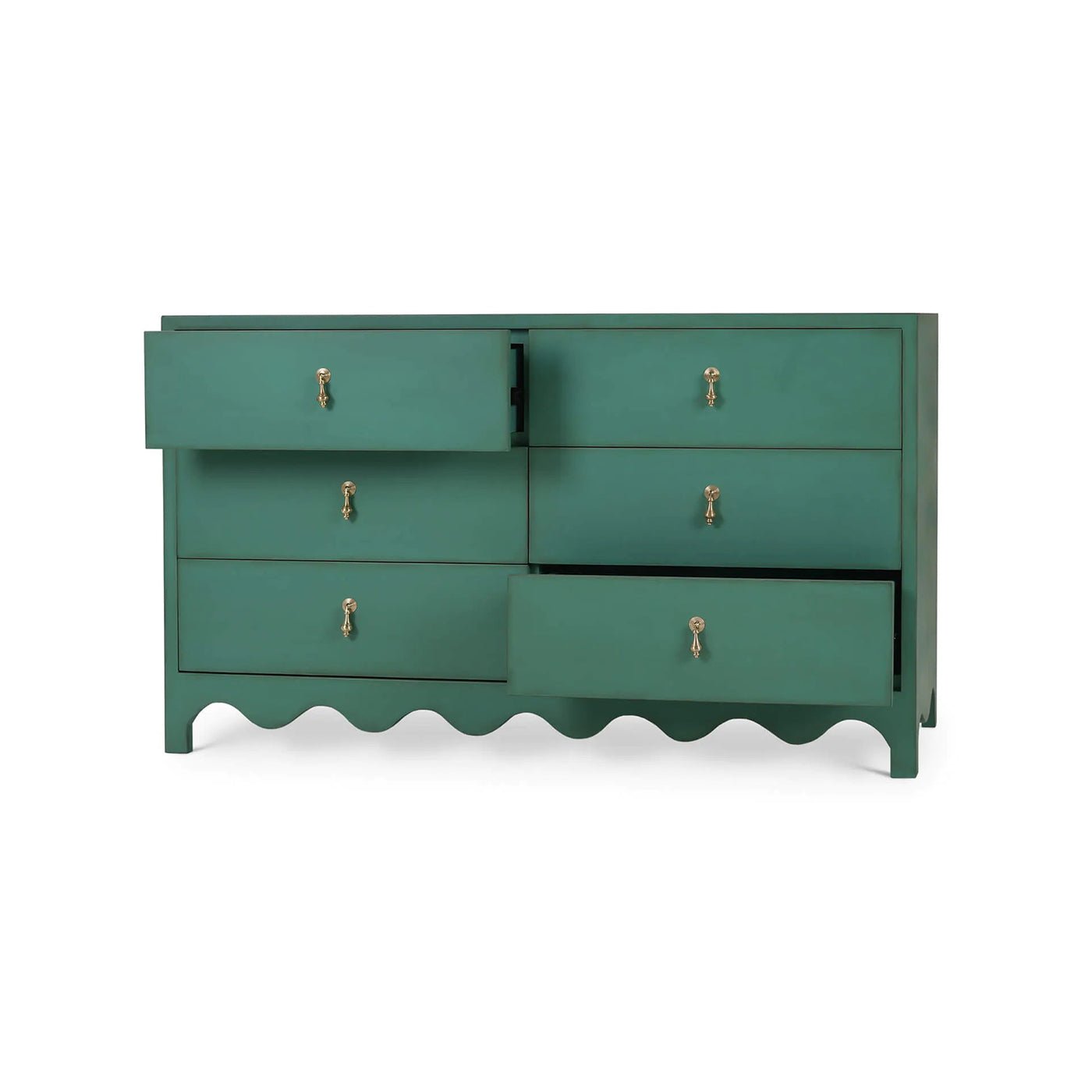 Commode vintage en saule vert