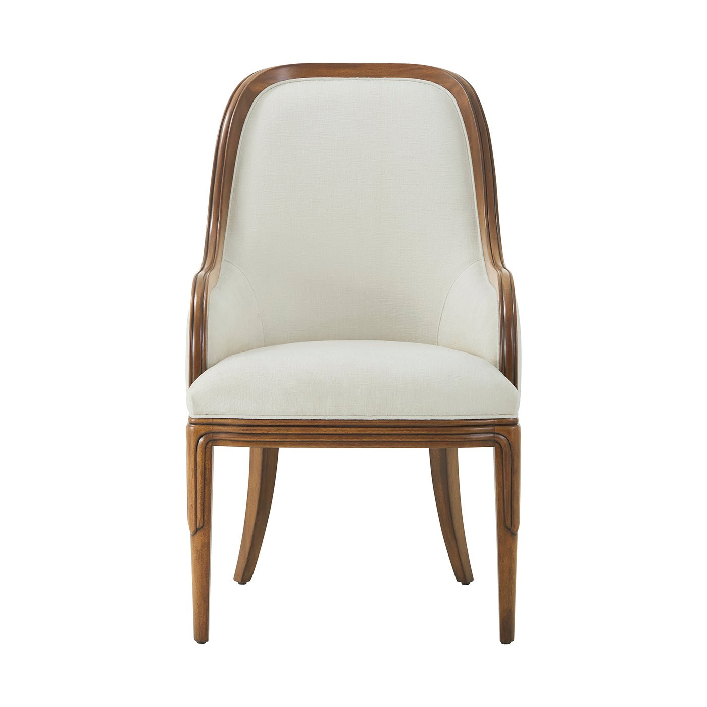 Fauteuil de salle à manger rembourré Art Déco en noyer