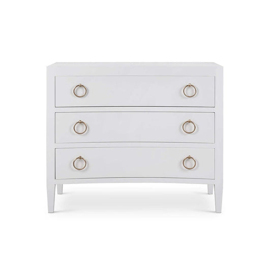 Commode moderne recouverte de lin blanc