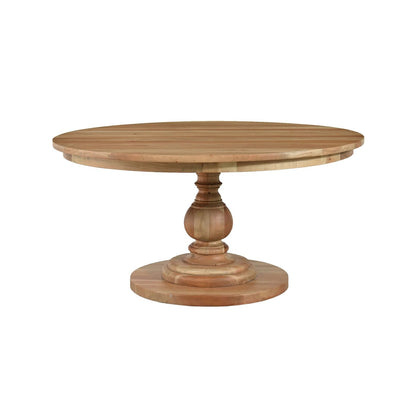 Table à manger ronde sur piédestal de 60 po - Finition bois fruitier