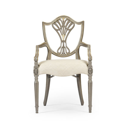 Antique Style Shield Back Dining Arm Chair