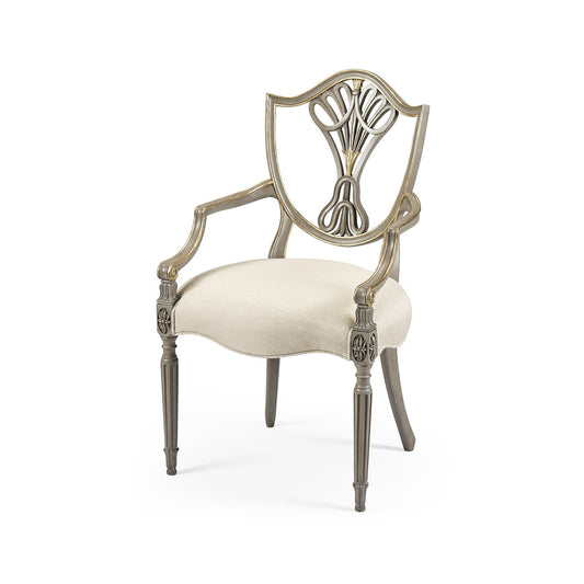 Antique Style Shield Back Dining Arm Chair