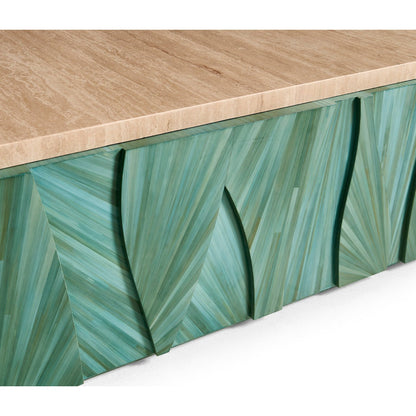 Aqua Mist Square Marble Top Coffee Table