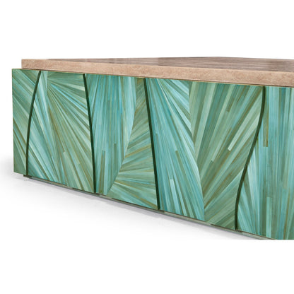 Aqua Mist Square Marble Top Coffee Table