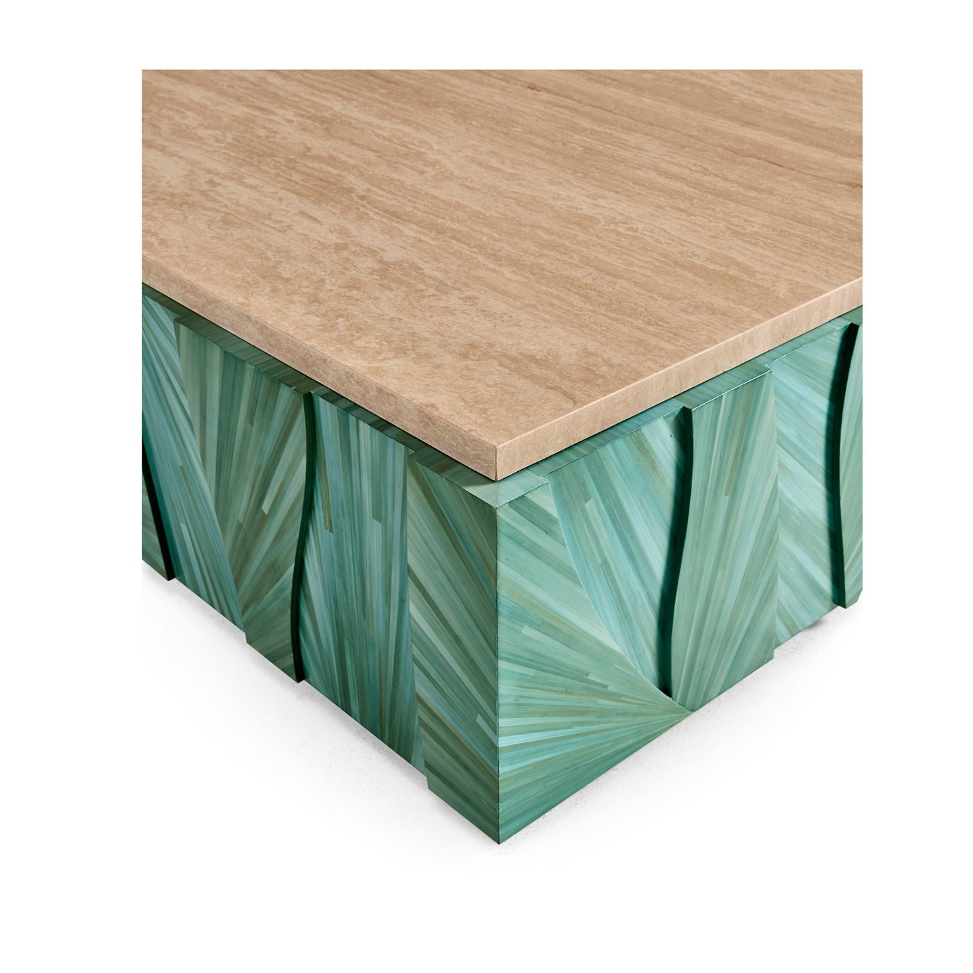 Aqua Mist Square Marble Top Coffee Table