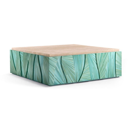 Aqua Mist Square Marble Top Coffee Table
