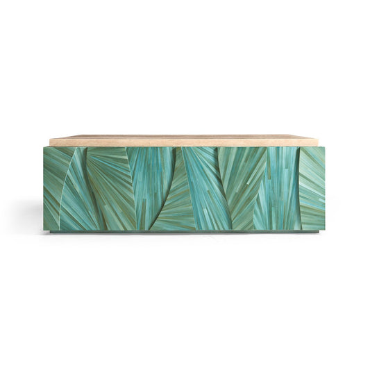Aqua Mist Square Marble Top Coffee Table