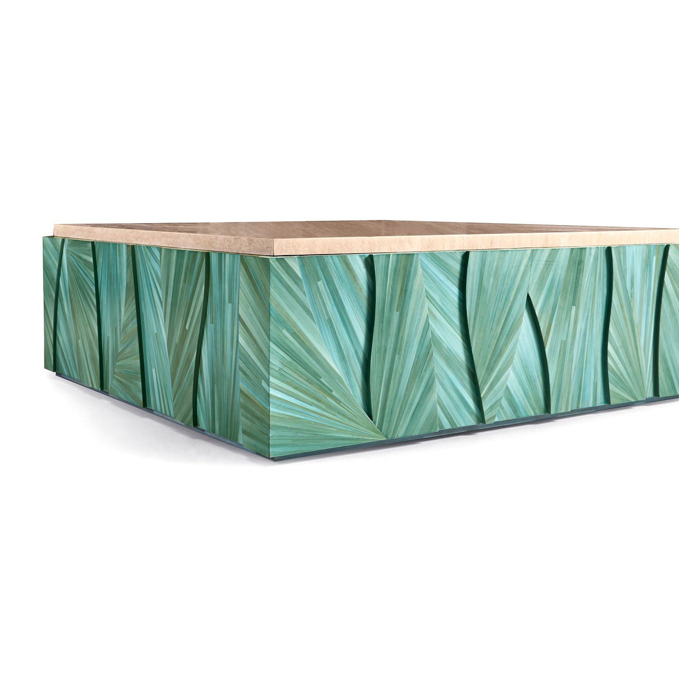 Aqua Mist Square Marble Top Coffee Table