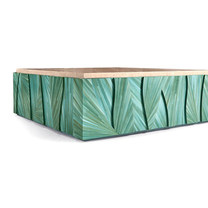 Aqua Mist Square Marble Top Coffee Table