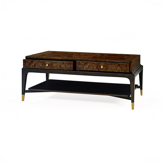 Table basse Art déco en ronce de noyer