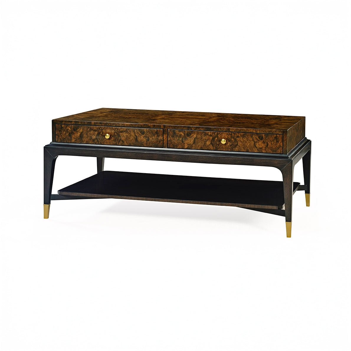 Table basse Art déco en ronce de noyer