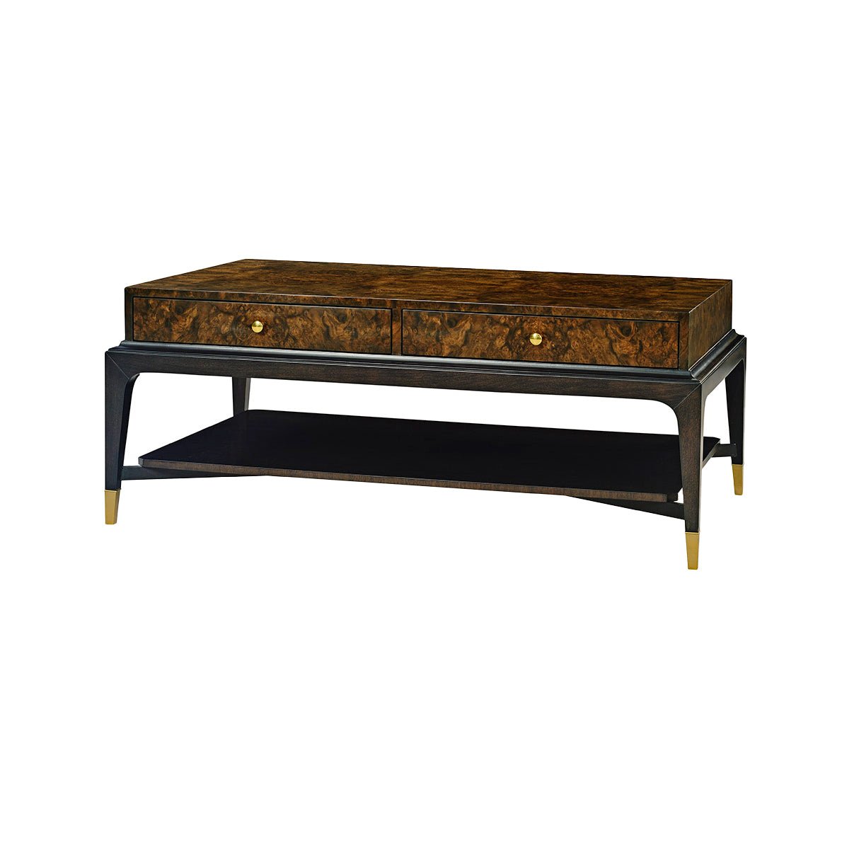 Table basse Art déco en ronce de noyer