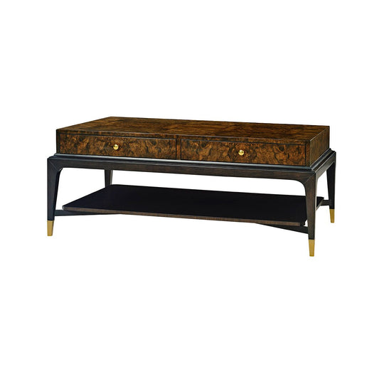 Table basse Art déco en ronce de noyer