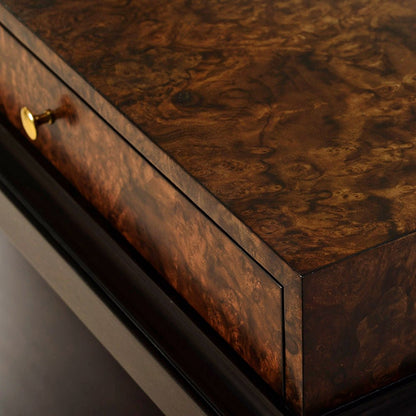 Table basse Art déco en ronce de noyer