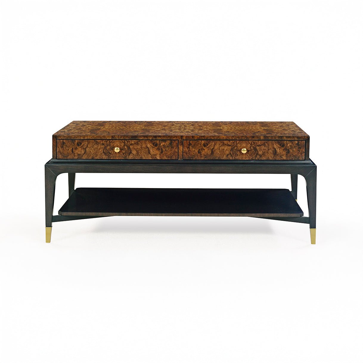 Table basse Art déco en ronce de noyer