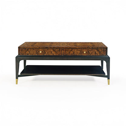 Table basse Art déco en ronce de noyer
