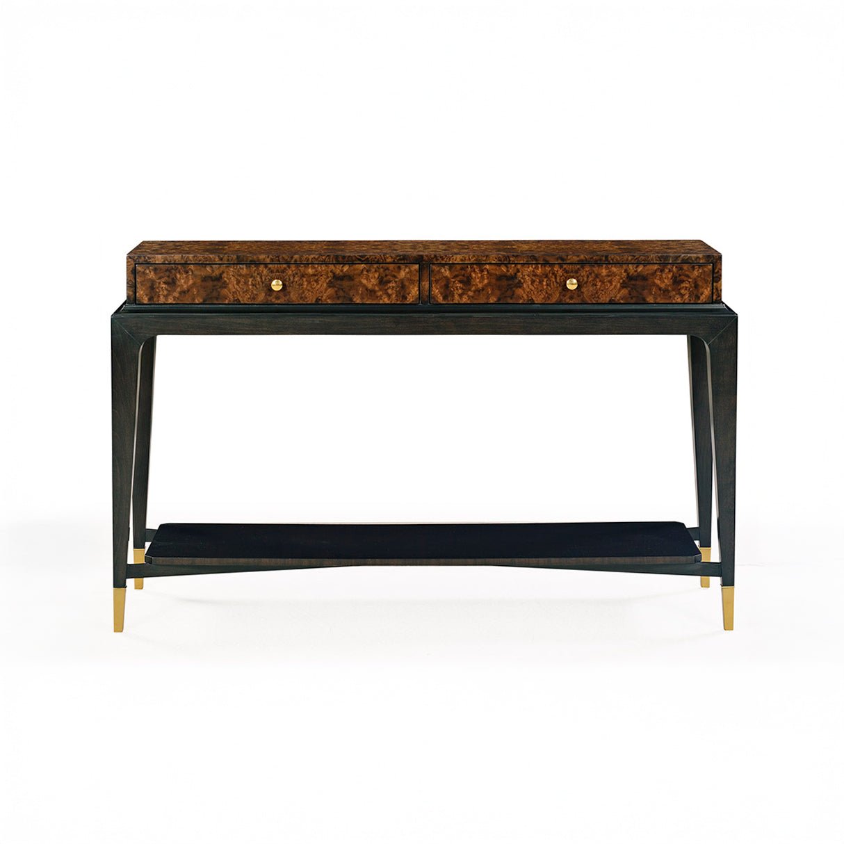 Console Art Déco en ronce de noyer