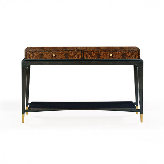 Console Art Déco en ronce de noyer