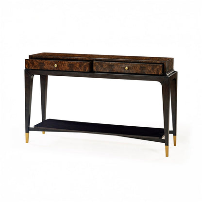 Console Art Déco en ronce de noyer