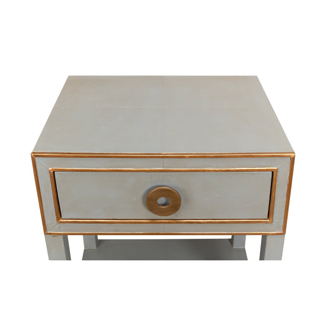 Art Deco Grey Nightstand