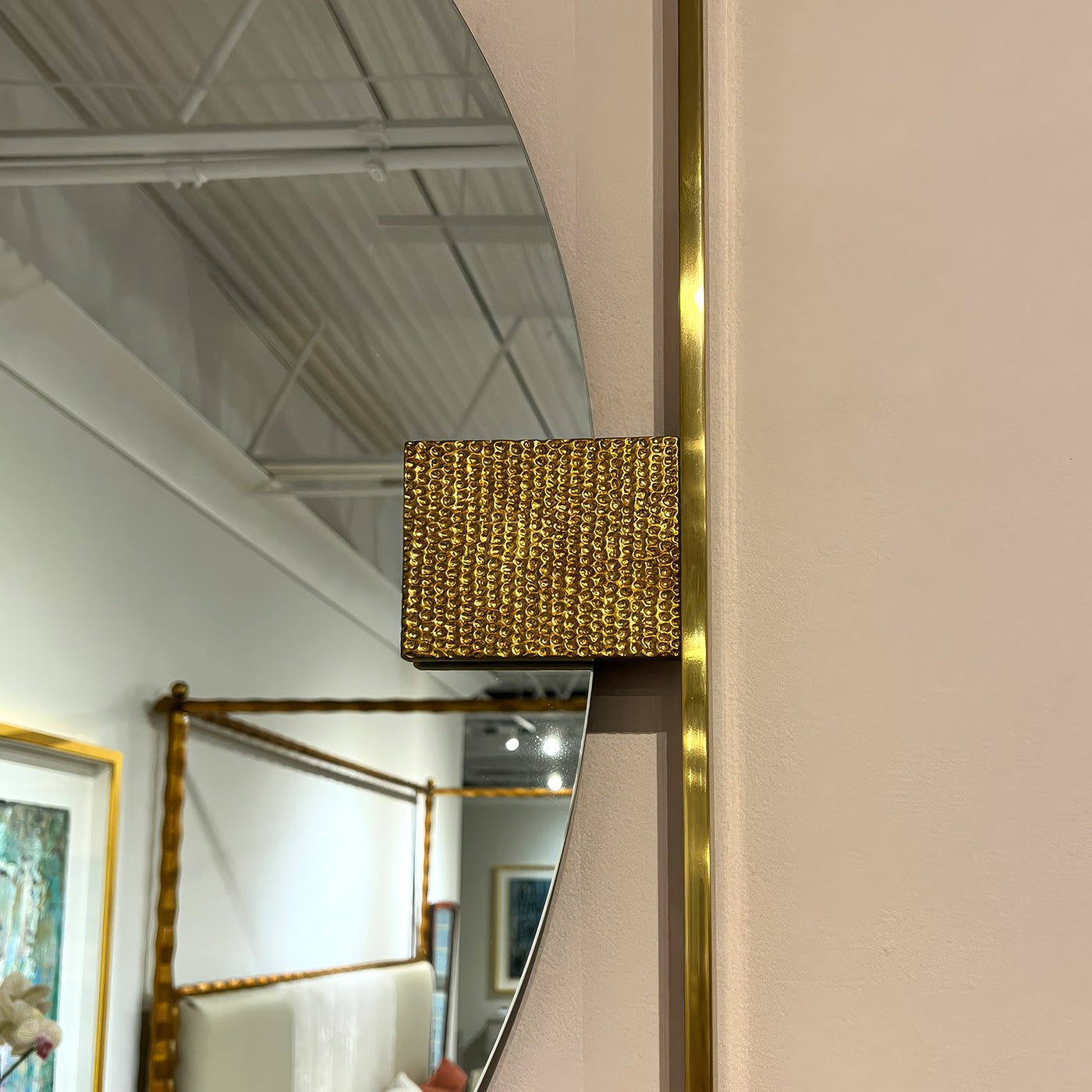 Art Deco Square Brass Mirror
