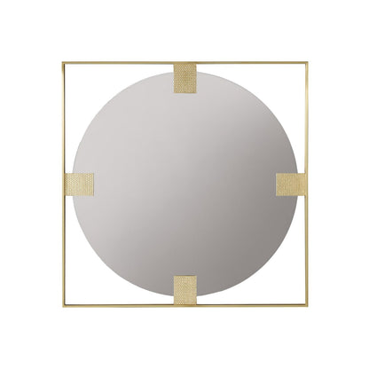 Art Deco Square Brass Mirror