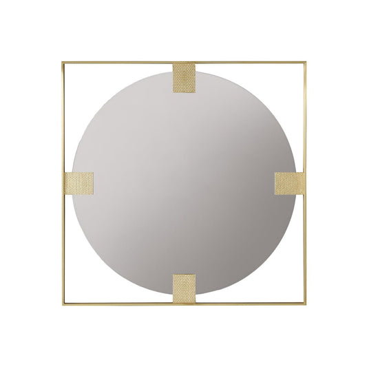 Art Deco Square Brass Mirror