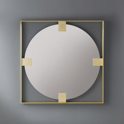 Art Deco Square Brass Mirror