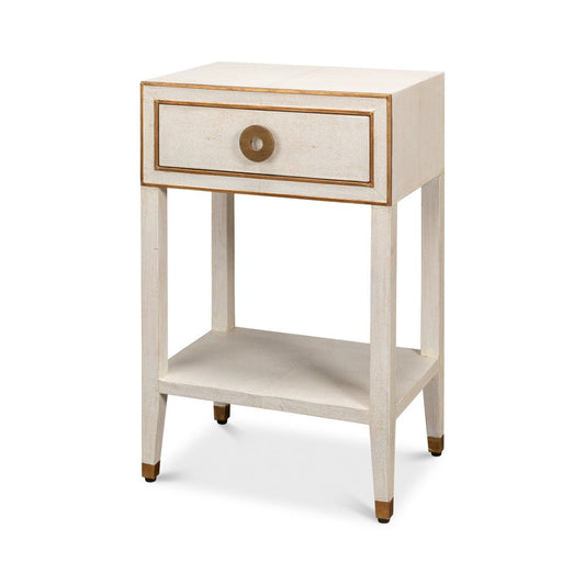Art Deco White Nightstand