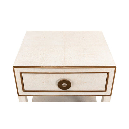 Art Deco White Nightstand