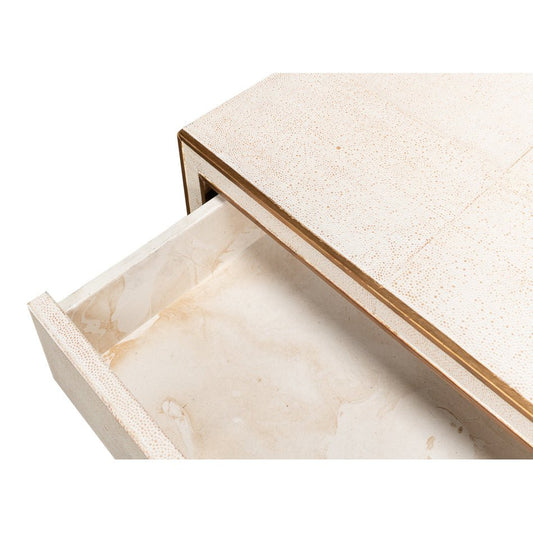 Art Deco White Nightstand