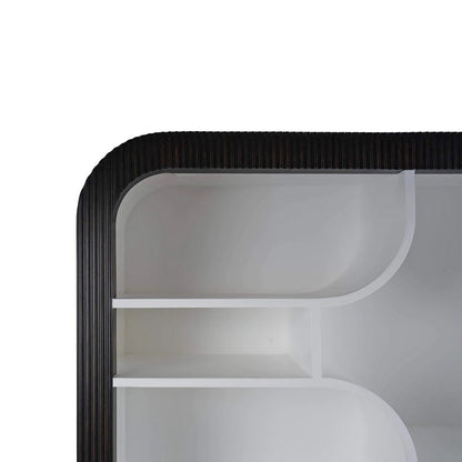 Bibliothèque ouverte moderne scandinave noire et blanche