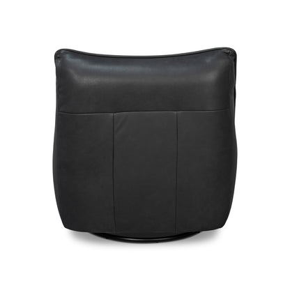 Fauteuil chausson pivotant en cuir noir
